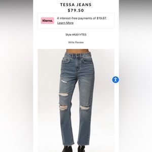 High waisted Amuse Society jeans NWT